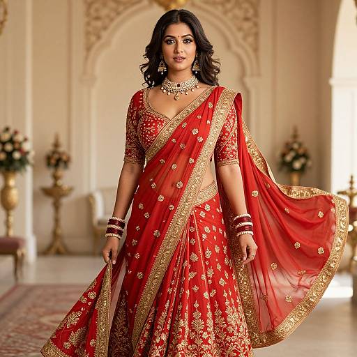 Elegant Indian Woman in Vibrant Saree