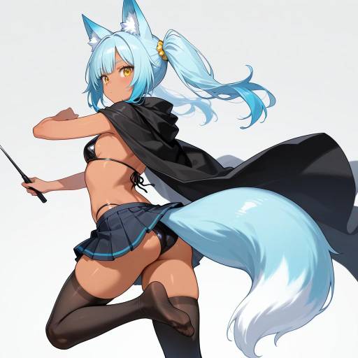 Pale-Skinned Fox Girl in Black Pale-Skinned Fox Girl in Black