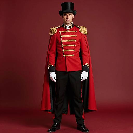 Vintage Circus Ringmaster in Theatrical Attire