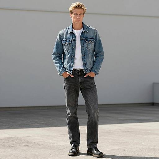 Casual Male Model in Charcoal Jeans