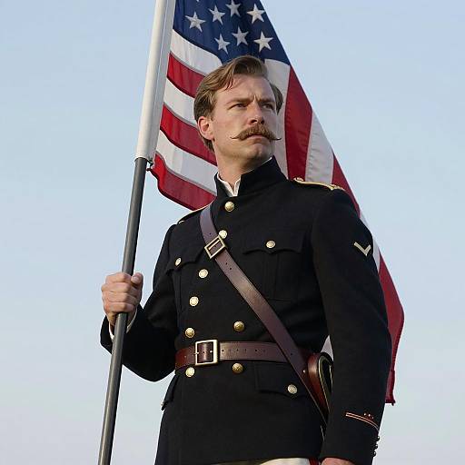 Civil War Soldier with American Flag