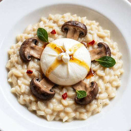 Macro Shot of Wild Mushroom Risotto