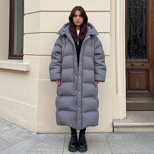 Woman in Maxi Puffer Coat