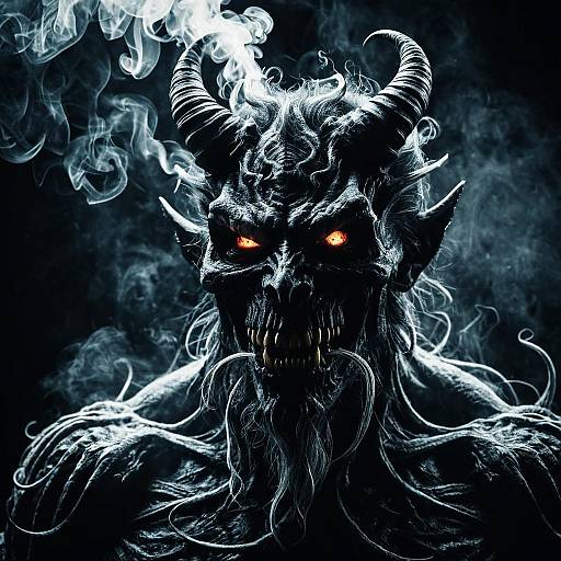 Demonic Creature with Smoking Tendrils