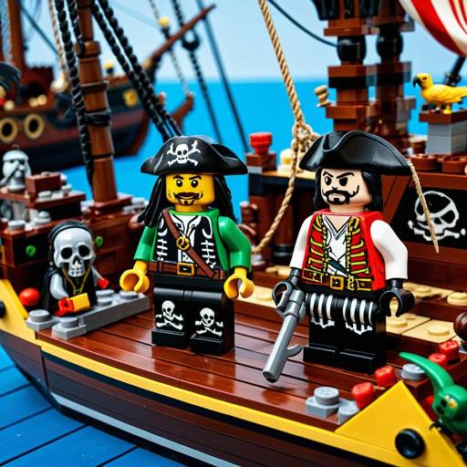Lego Pirate Figures on Pirate Ship Deck