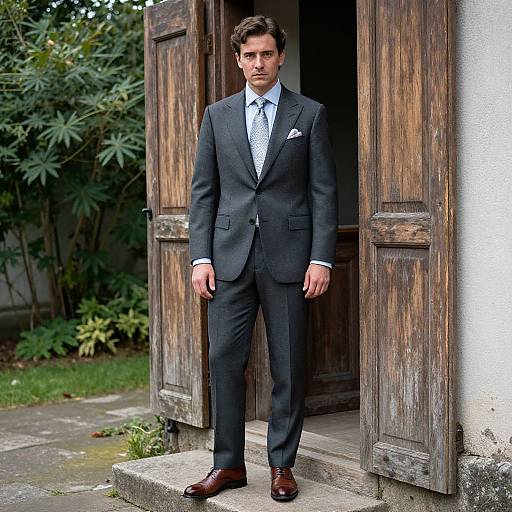 Confident Man in Elegant Silk Suit