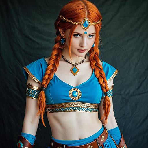 Gerudo Link Cosplay with Braided Red Hair