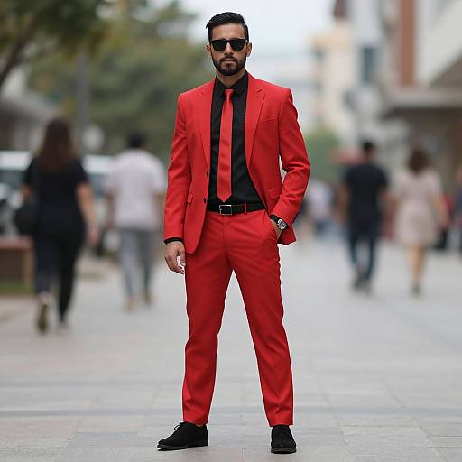 Man in Red Disco Leisure Suit