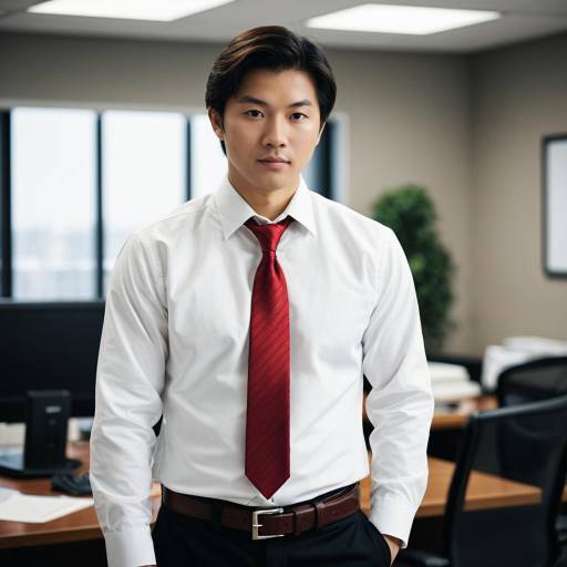 Asian Male Office Worker in Formal Attire