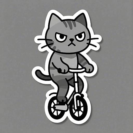 Zombie Cat on Unicycle Sticker