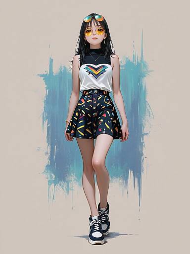 Realistic Woman in Stylish Casual Outfit