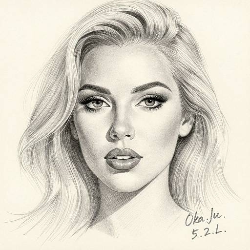Detailed Pencil Sketch of Blonde Woman