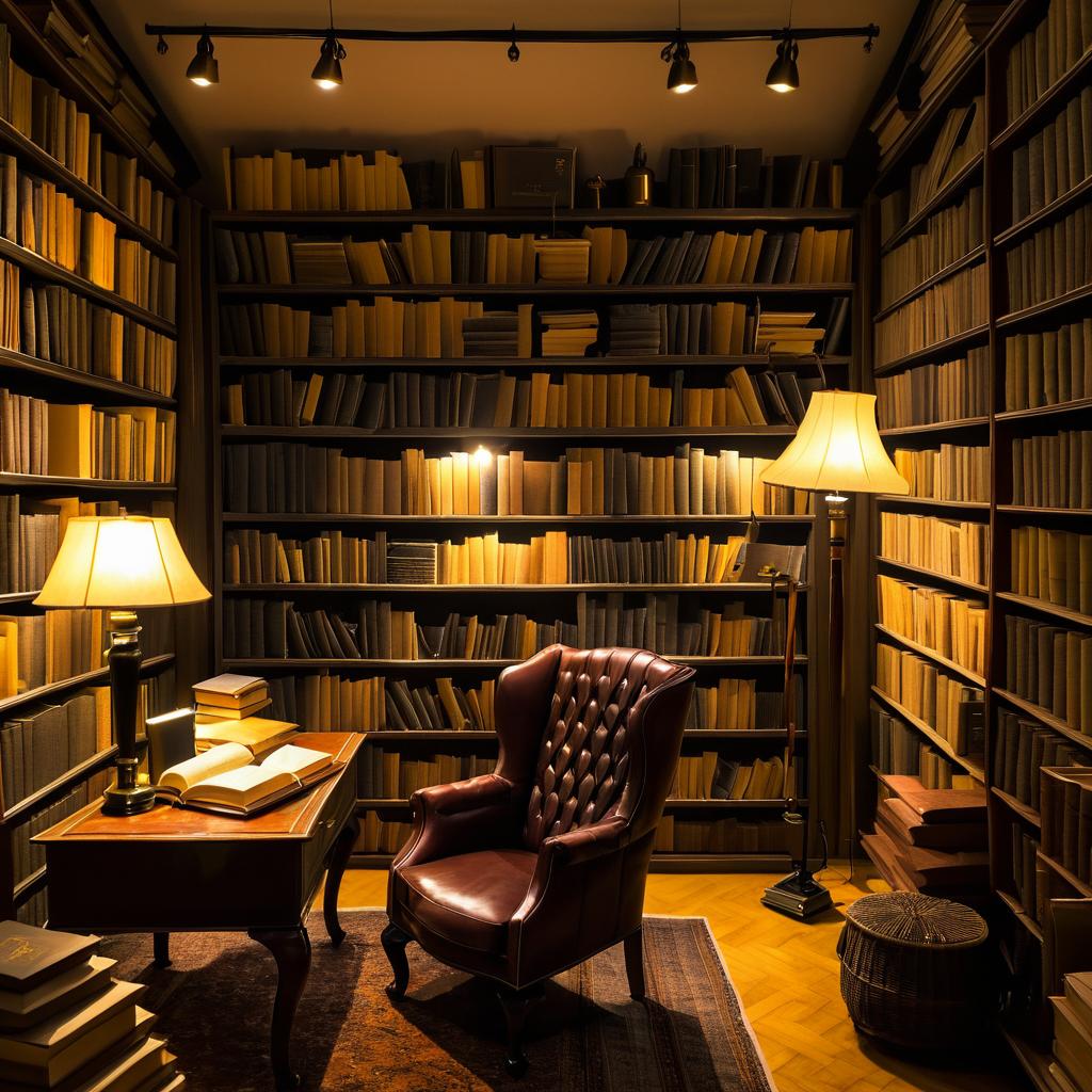 Enchanting Nighttime Bookshop Scene