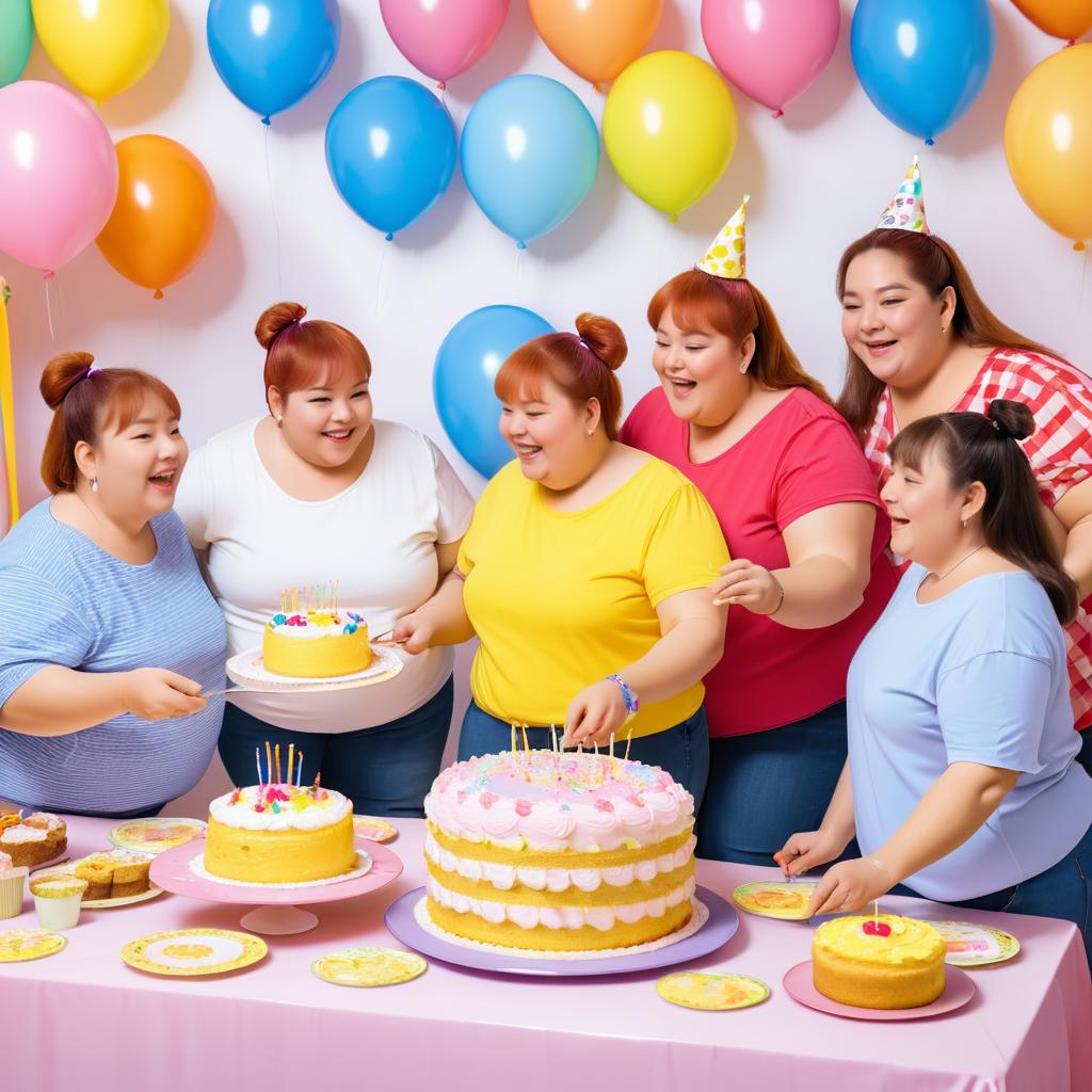 Cheerful Family Birthday Cake Celebration