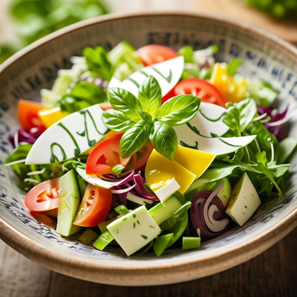 Rustic Calligraphy Salad in Detailed Photography