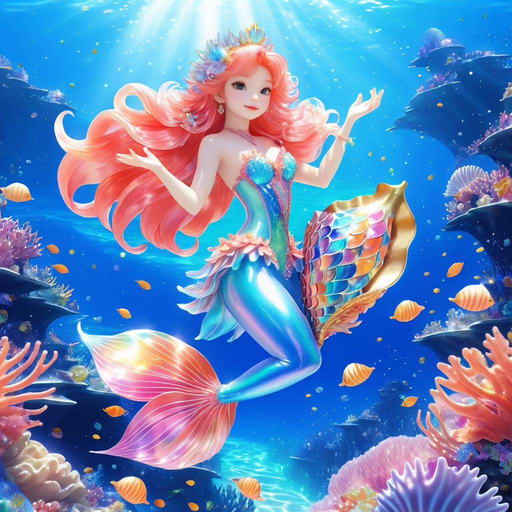 Enchanting Mermaid in Coral Wonderland