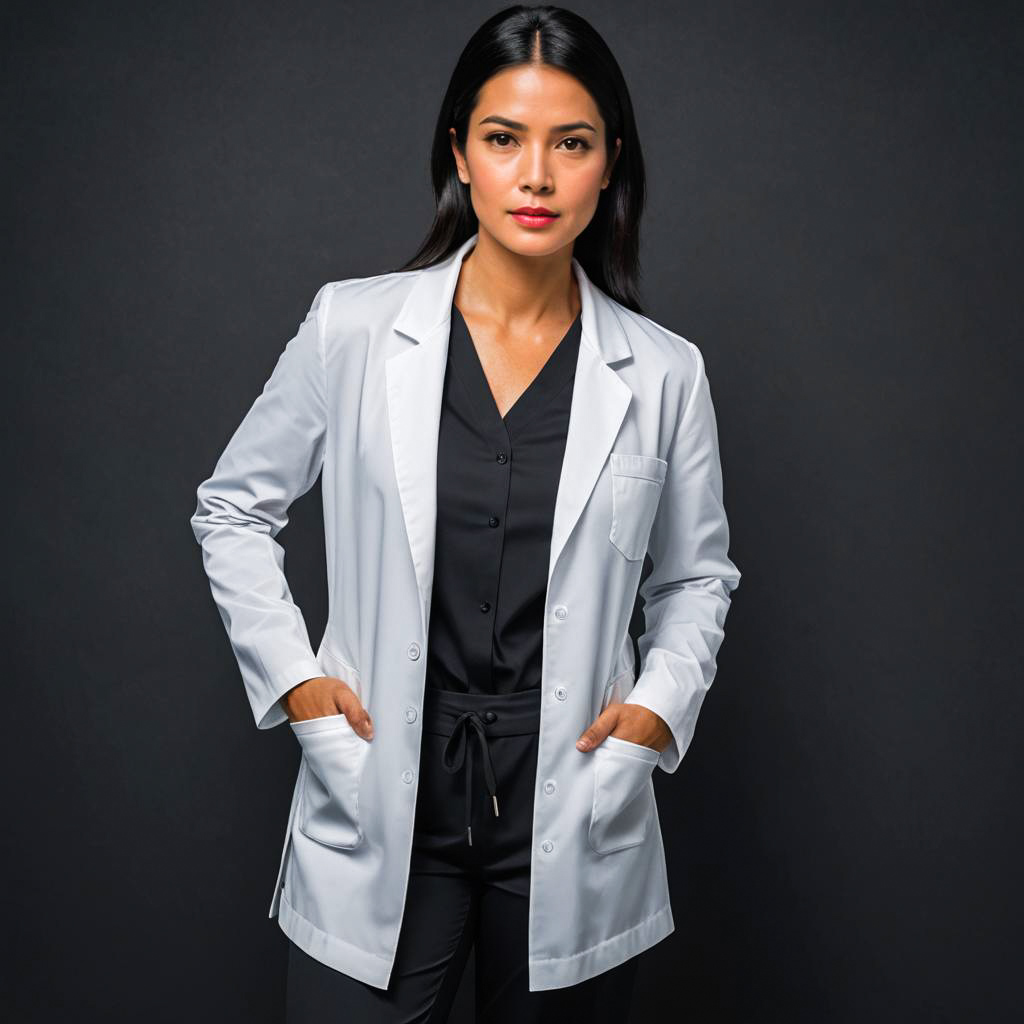 Dynamic Female Surgeon in Professional Attire