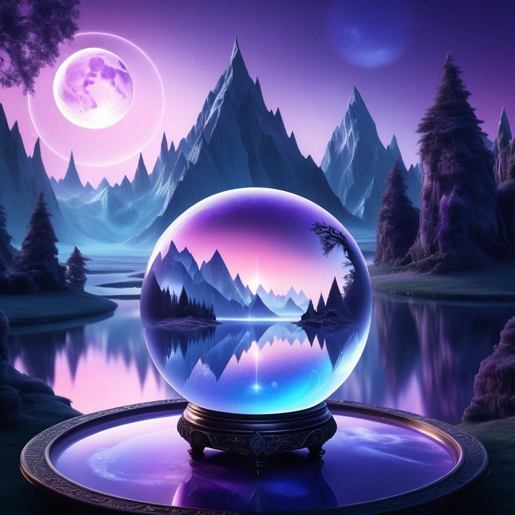 Mystical Crystal Ball in Ethereal Setting