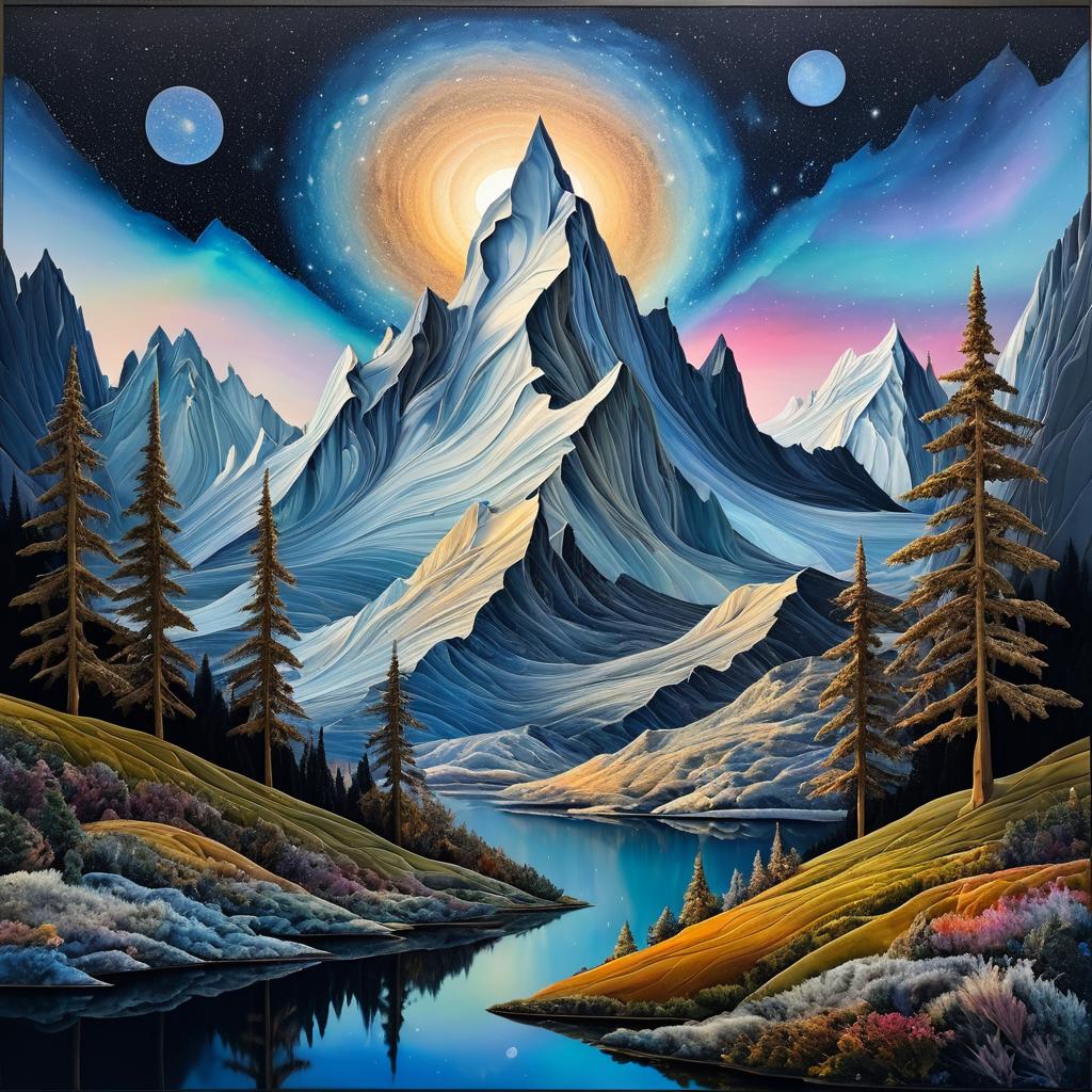 Majestic Mythical Mountain Range Art