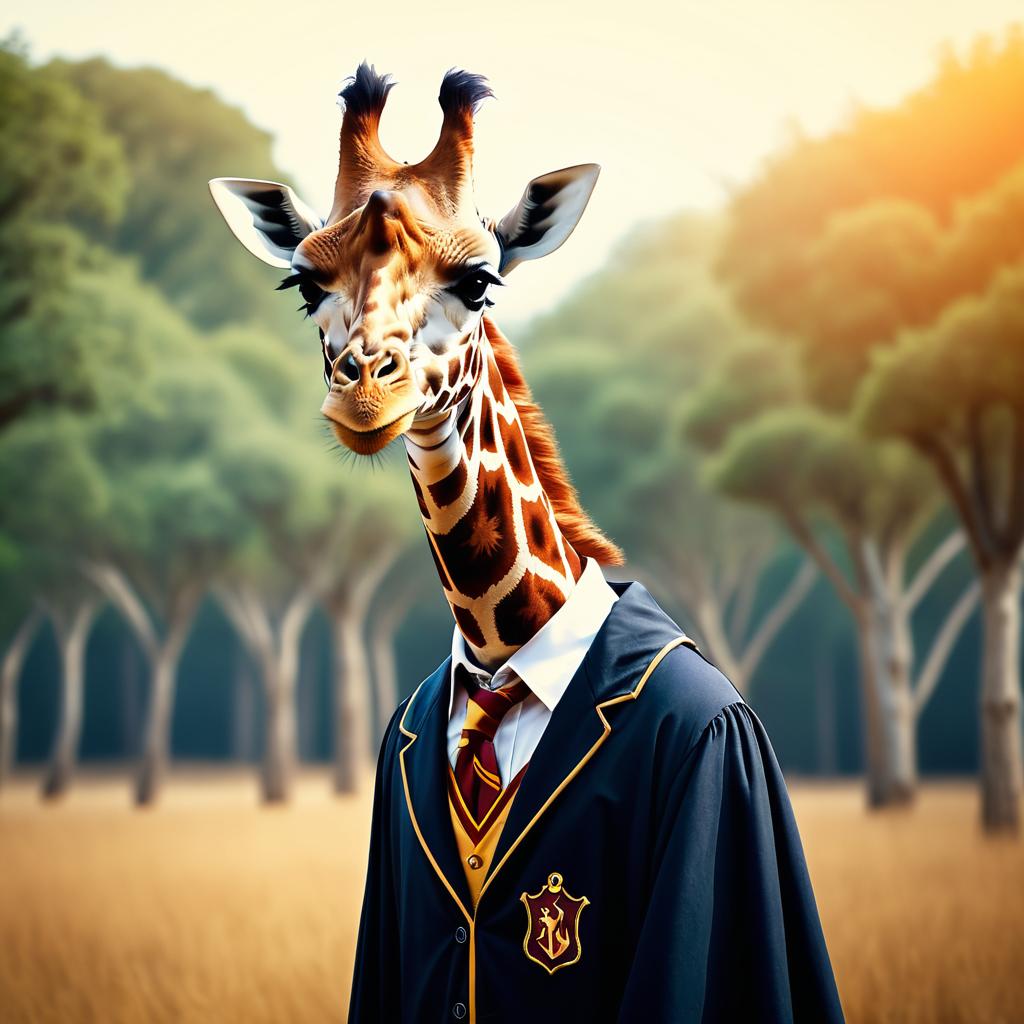 Whimsical Giraffe as Harry Potter