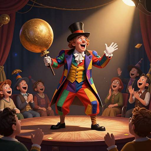 Clumsy Magician Comedy Illustration