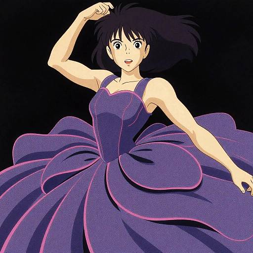 Neon Painterly Heroine Cinematic Wide-Angle Poster