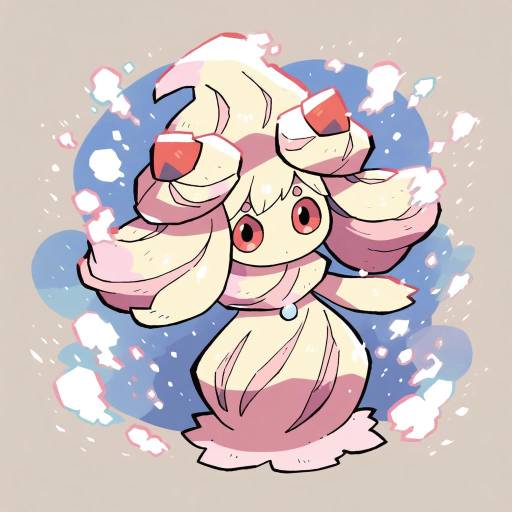 Illustration of Alcremie, pokemon in the style of Rariatto (ganguri)