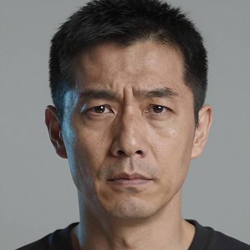 Intense Portrait of a Middle-Aged Man