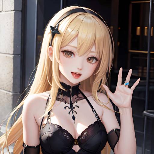 Dynamic Misa Amane Portrait in Gothic Style