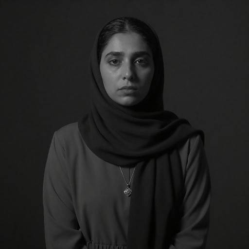 Solemn Woman in Dark Elegance