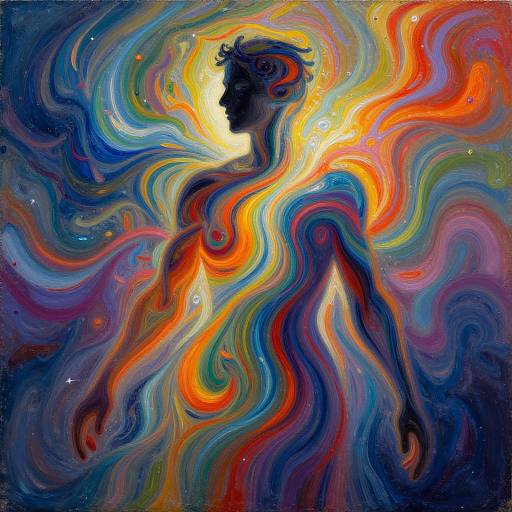 Impressionistic Silhouette with Flowing Energy