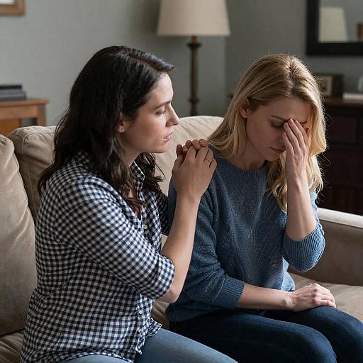 Intimate Moment Between Two Women in Living Room