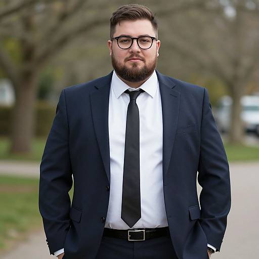 Stylish Big Man in Formal Suit
