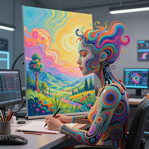 Futuristic AI Digital Artist