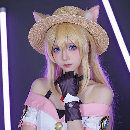 Blonde Cat-Ear Cosplayer Portrait