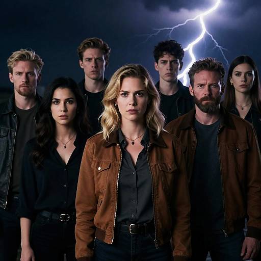 Dramatic Group Portrait with Lightning