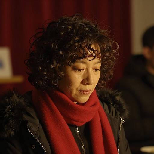 Woman with Curly Hair in Warm Light