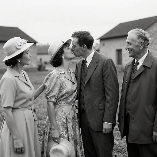 Intimate Outdoor Moment in Black and White
