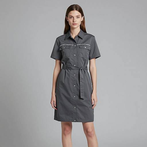 Stylish Short Sleeve Work Dress Portrait