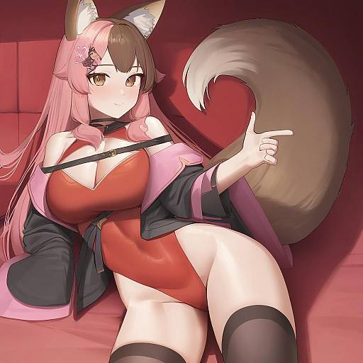 Illustration of Annytf, indie virtual youtuber in the style of Goback