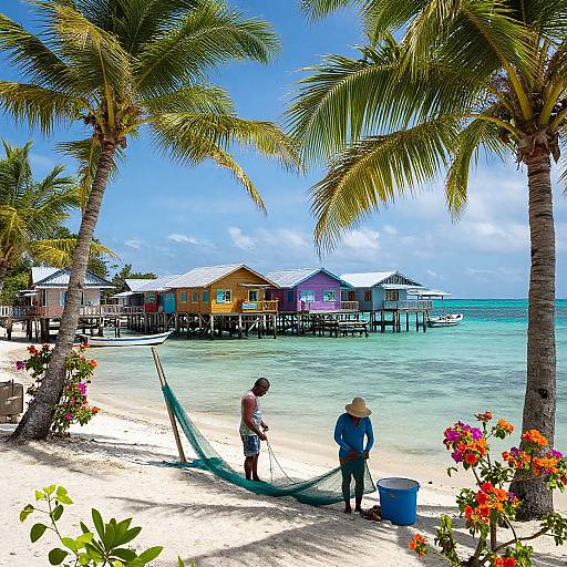 Tropical Island Village on Stilts