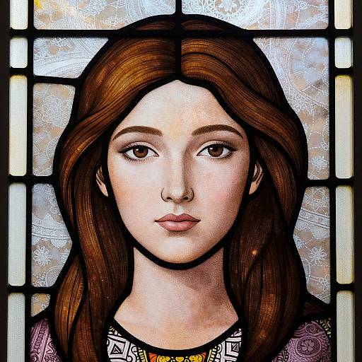 Stained Glass Portrait of Woman