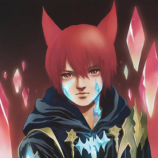 Illustration of Crystal exarch, final fantasy in the style of Mikimoto haruhiko