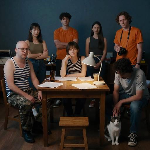 Gathering in a Dimly Lit Room