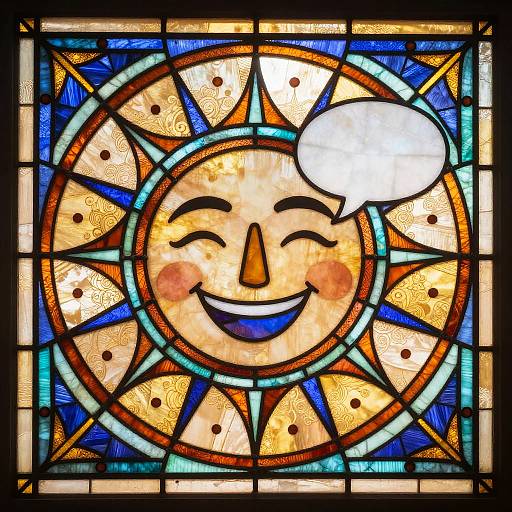 Vibrant Pop Art Stained Glass Face