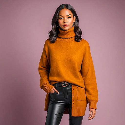 Chic Woman in Cozy Fall Outfit