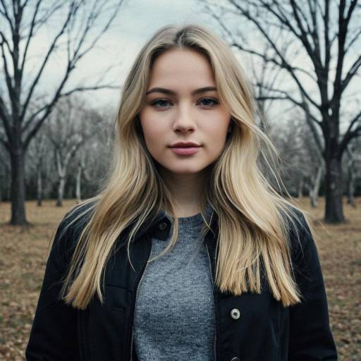Blonde woman in autumn park