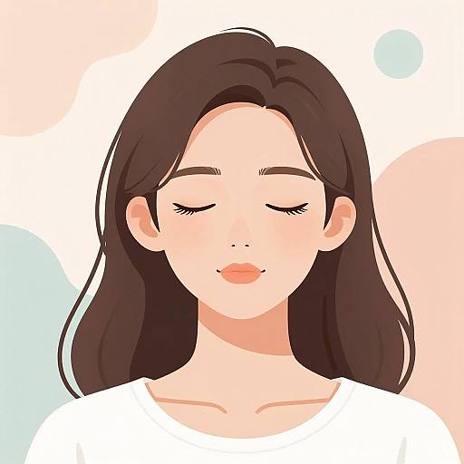 Serene Young Woman with Closed Eyes