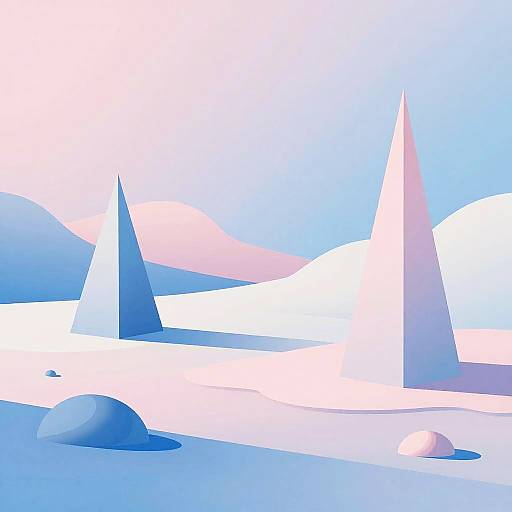 Abstracto Surreal Pastel Landscape