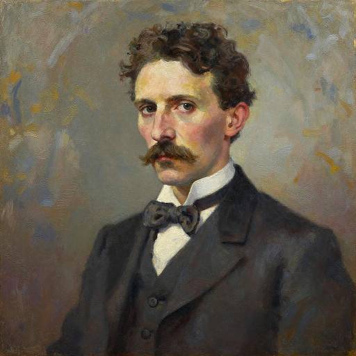 Nikola Tesla Portrait in Kandinsky Style